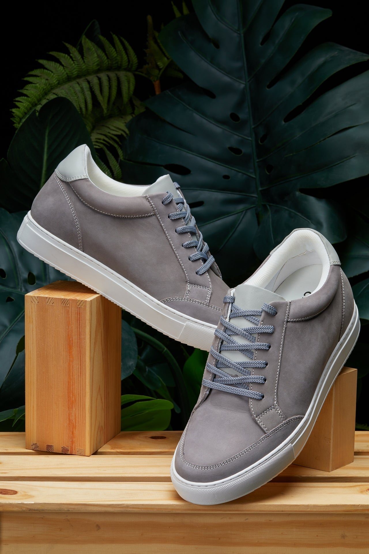 CALTO - J1855 - 2.6 Inches Taller (Grey) Tallmenshoes.com