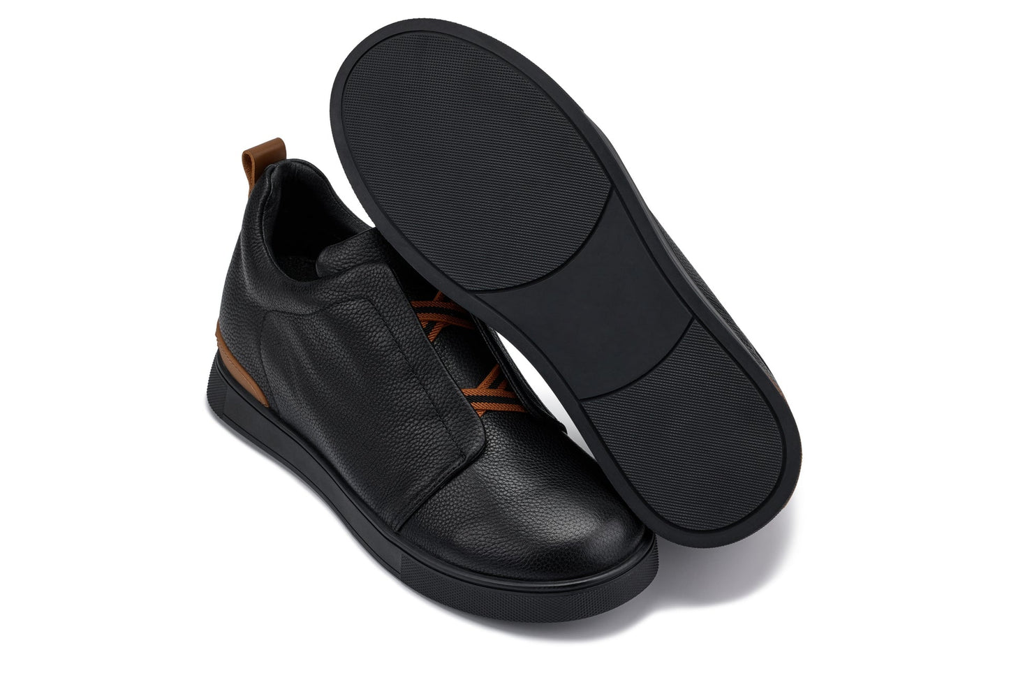 CALTO - J1931  - 2.6 Inches Taller (Black/Black Sole) - Slip-On Snoafers Tallmenshoes.com