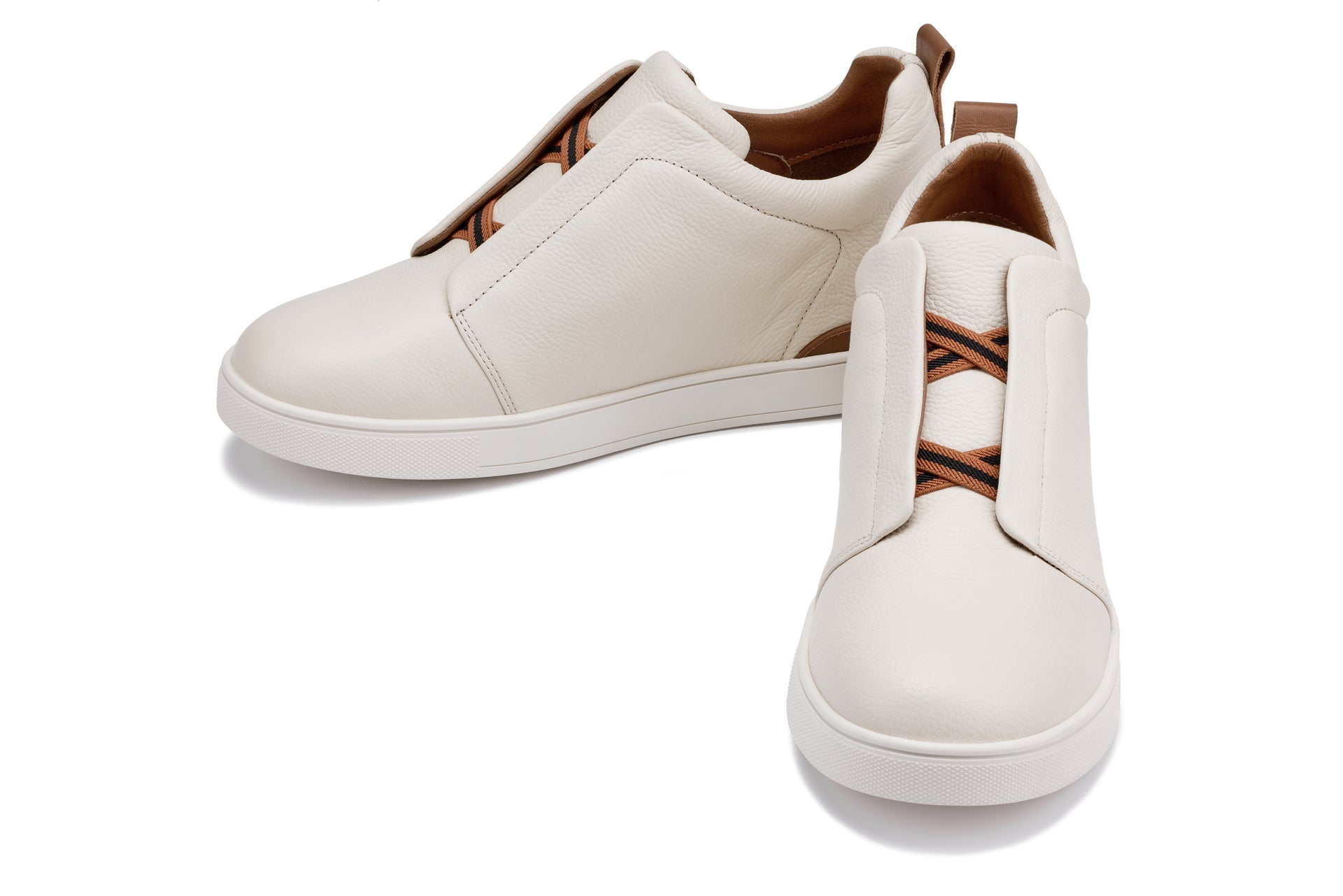 CALTO - J1933  - 2.6 Inches Taller (Off-White) - Slip-On  Snoafers Tallmenshoes.com