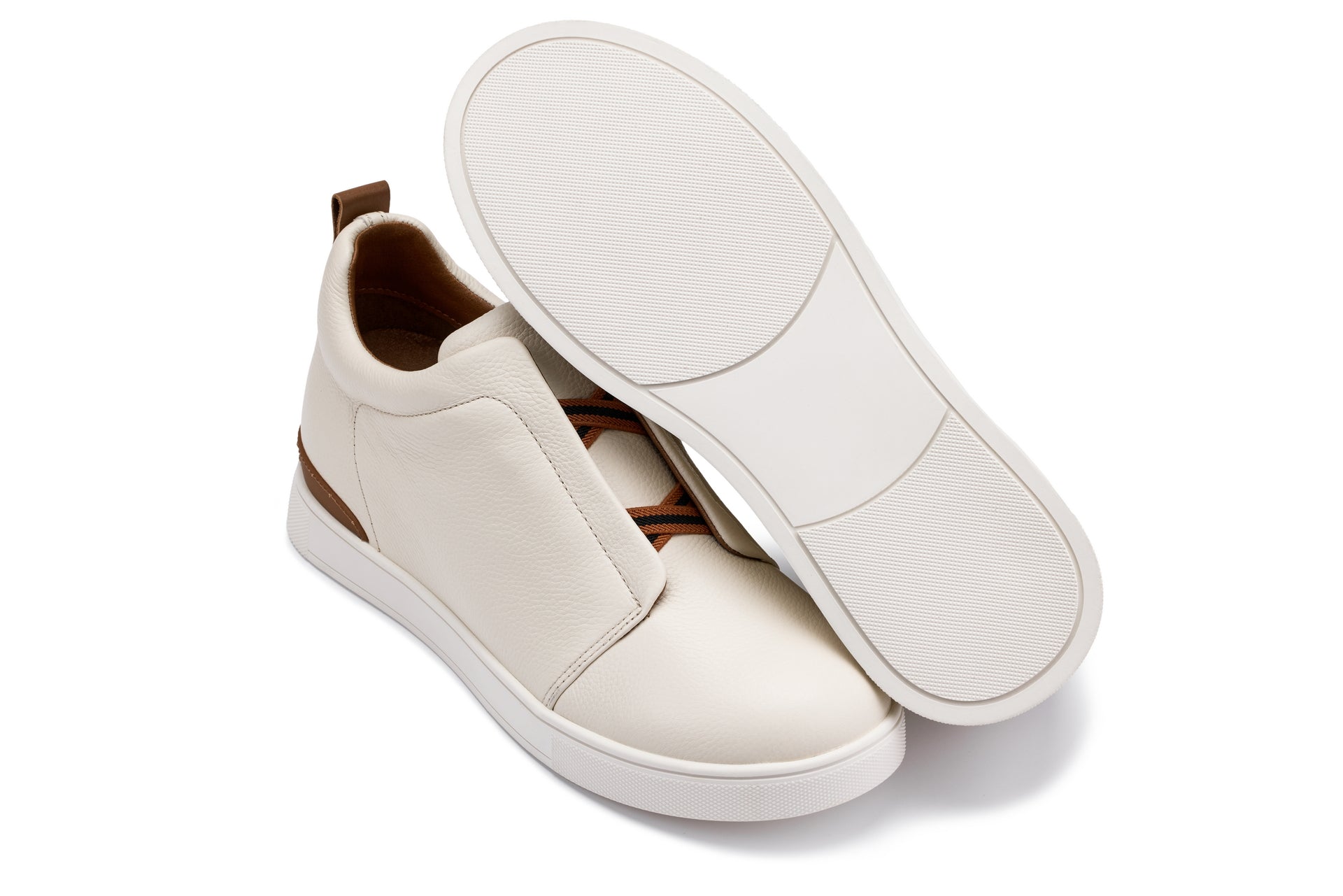 CALTO - J1933  - 2.6 Inches Taller (Off-White) - Slip-On  Snoafers Tallmenshoes.com