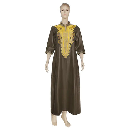 Plus Size Stand Collar Pocket Dress