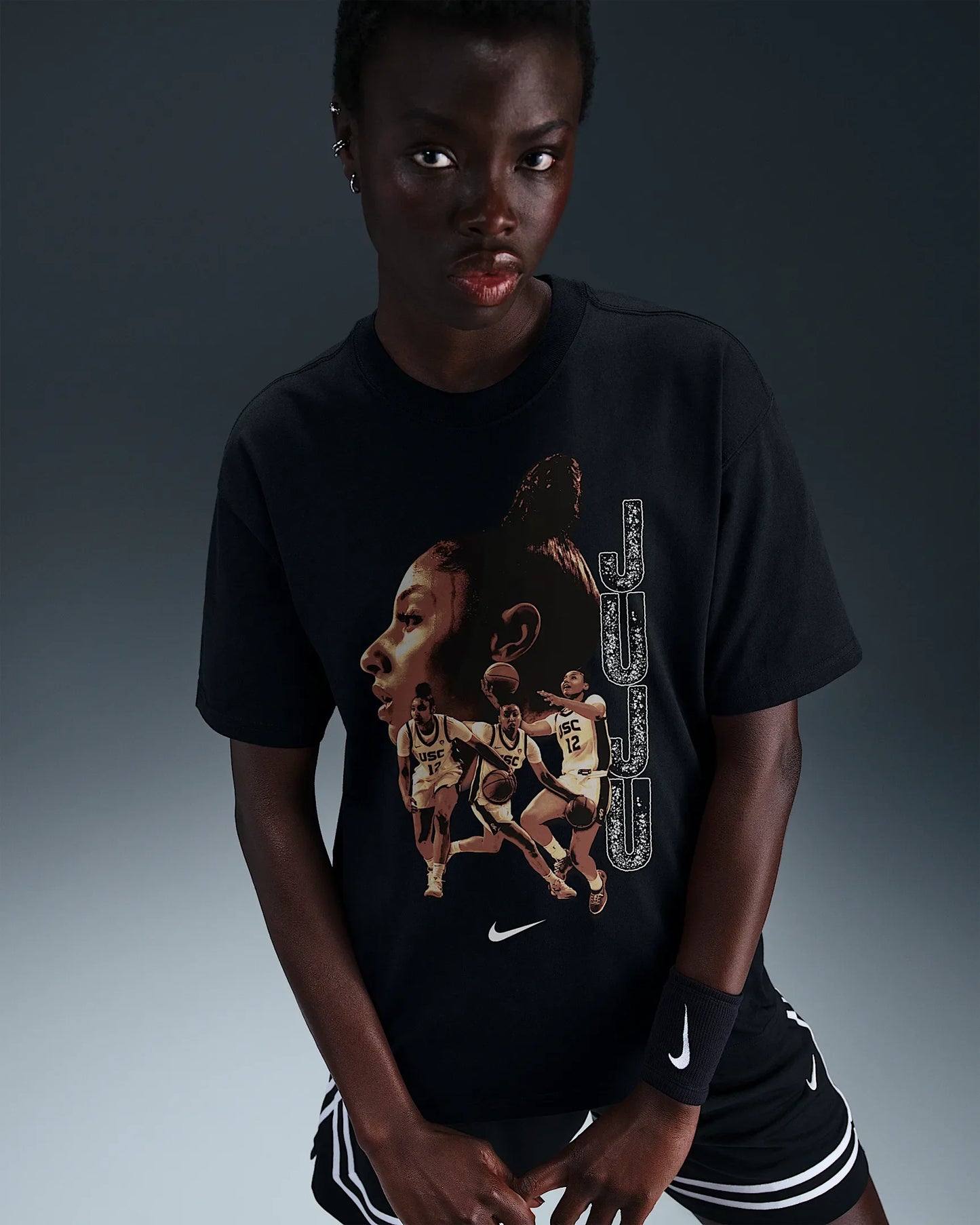 Air Jordan Mens JuJu Watkins USC Tee - Black Denim Exchange