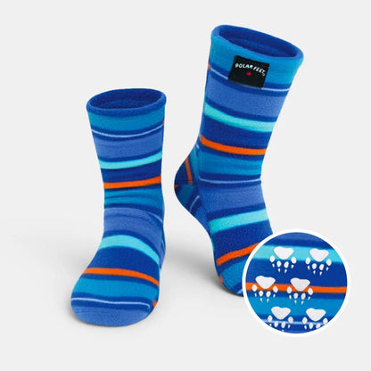 Kids' Nonskid Fleece Socks - Jazz Stripes Polar Feet® LLC