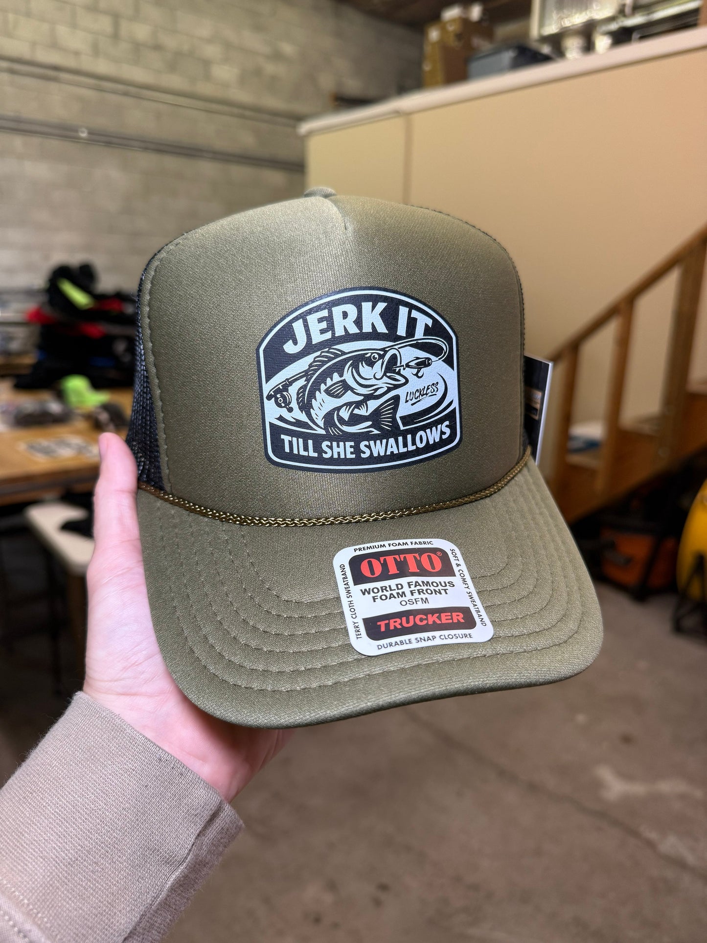 Jerk It Till She Swallows Trucker Hat Luckless Outfitters