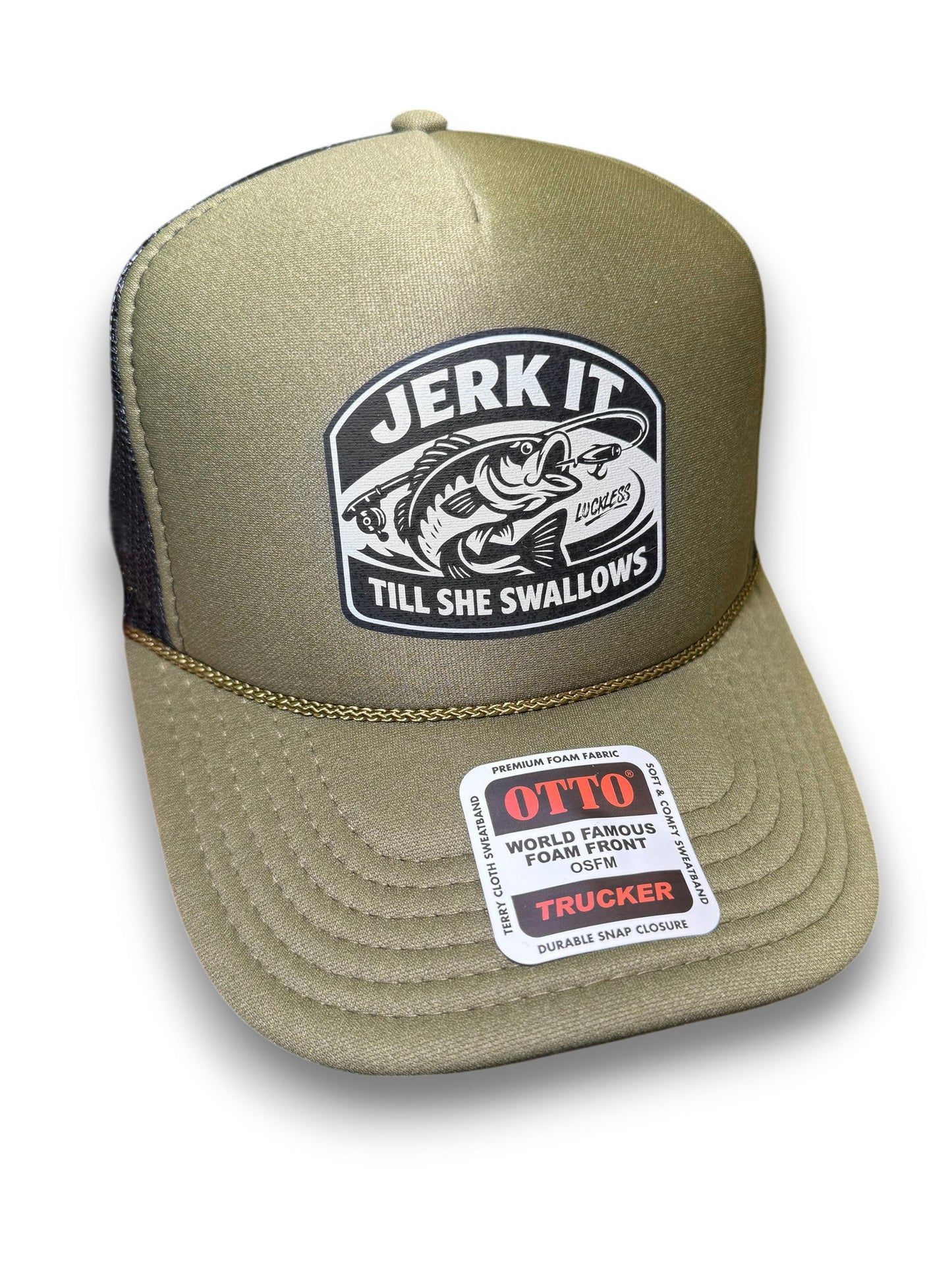 Jerk It Till She Swallows Trucker Hat Luckless Outfitters