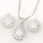 Korean Crystal Zirconia Earrings and Necklace Set