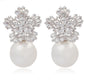 Snowflake Pearl Studs and Shell Pearl Necklace Set