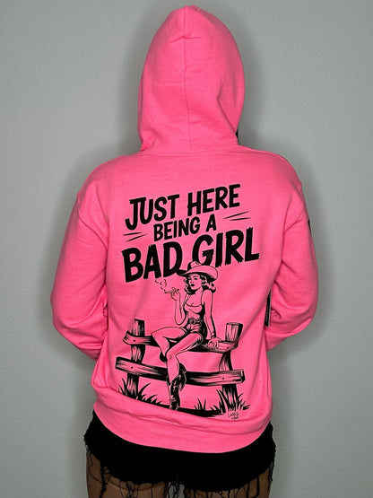 Bad Girl Neon Pink Hoodie