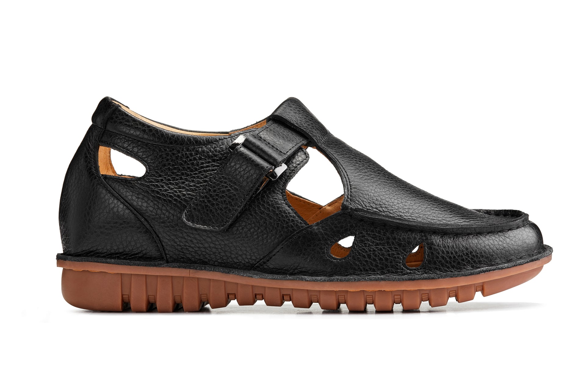 CALTO - K0751 - 2.8 Inches Taller (Black) - Lightweight Casual Fisherman Sandal Tallmenshoes.com