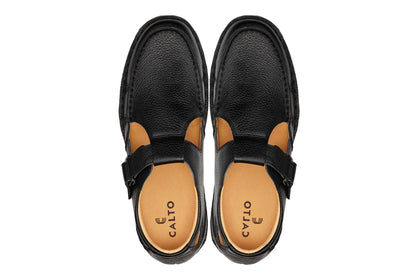 CALTO - K0751 - 2.8 Inches Taller (Black) - Lightweight Casual Fisherman Sandal Tallmenshoes.com