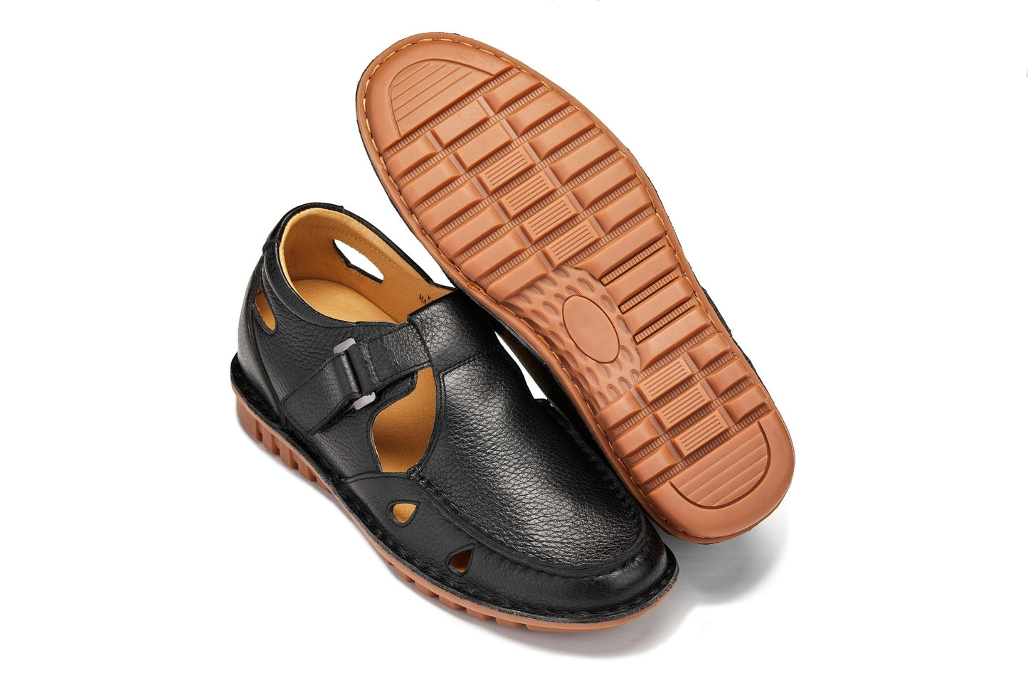 CALTO - K0751 - 2.8 Inches Taller (Black) - Lightweight Casual Fisherman Sandal Tallmenshoes.com
