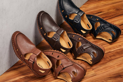 CALTO - K0753 - 2.8 Inches Taller (Camel Brown) - Lightweight Casual Fisherman Sandal Tallmenshoes.com