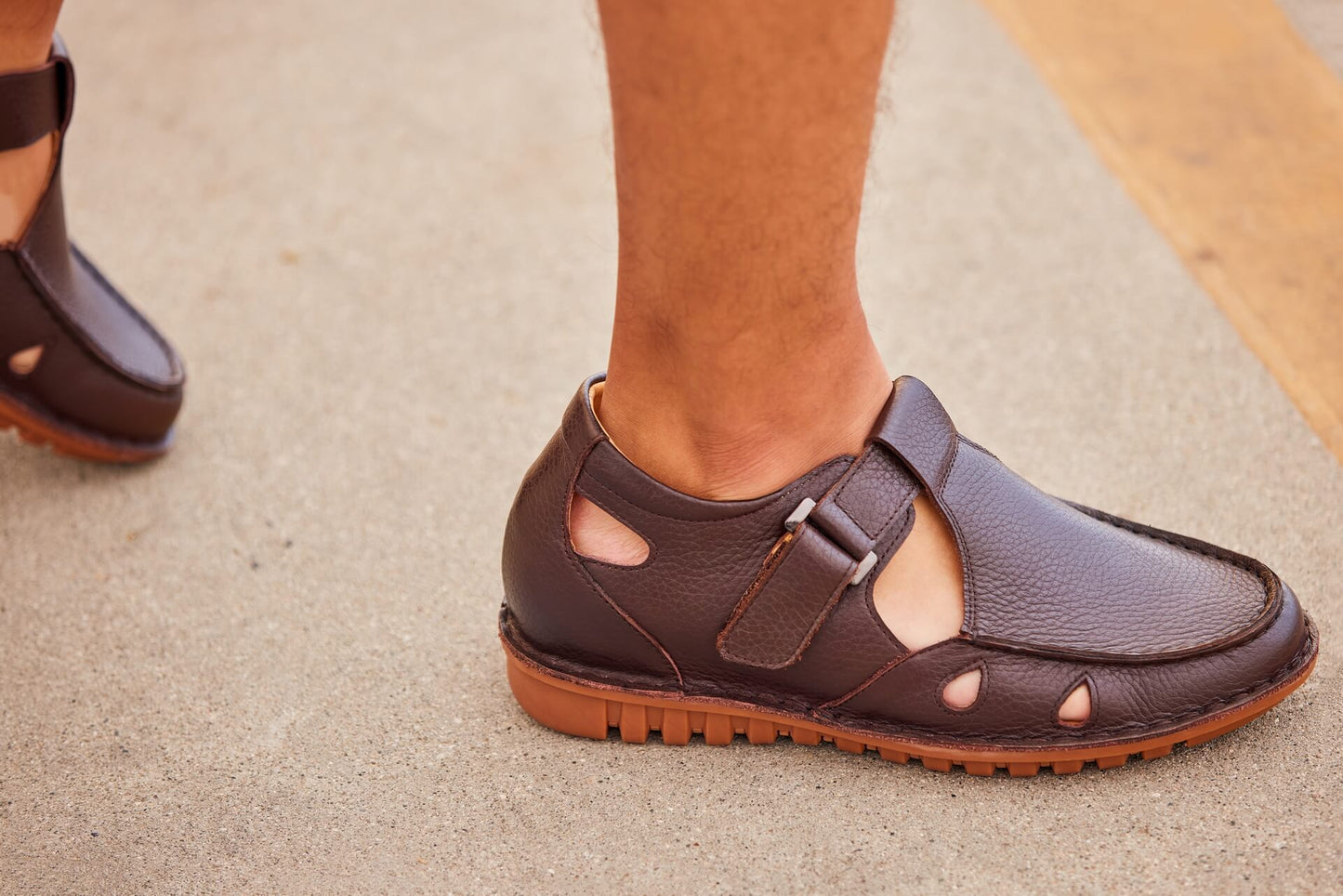 CALTO - K0752 - 2.8 Inches Taller (Coffee Brown) - Lightweight Casual Fisherman Sandal Tallmenshoes.com
