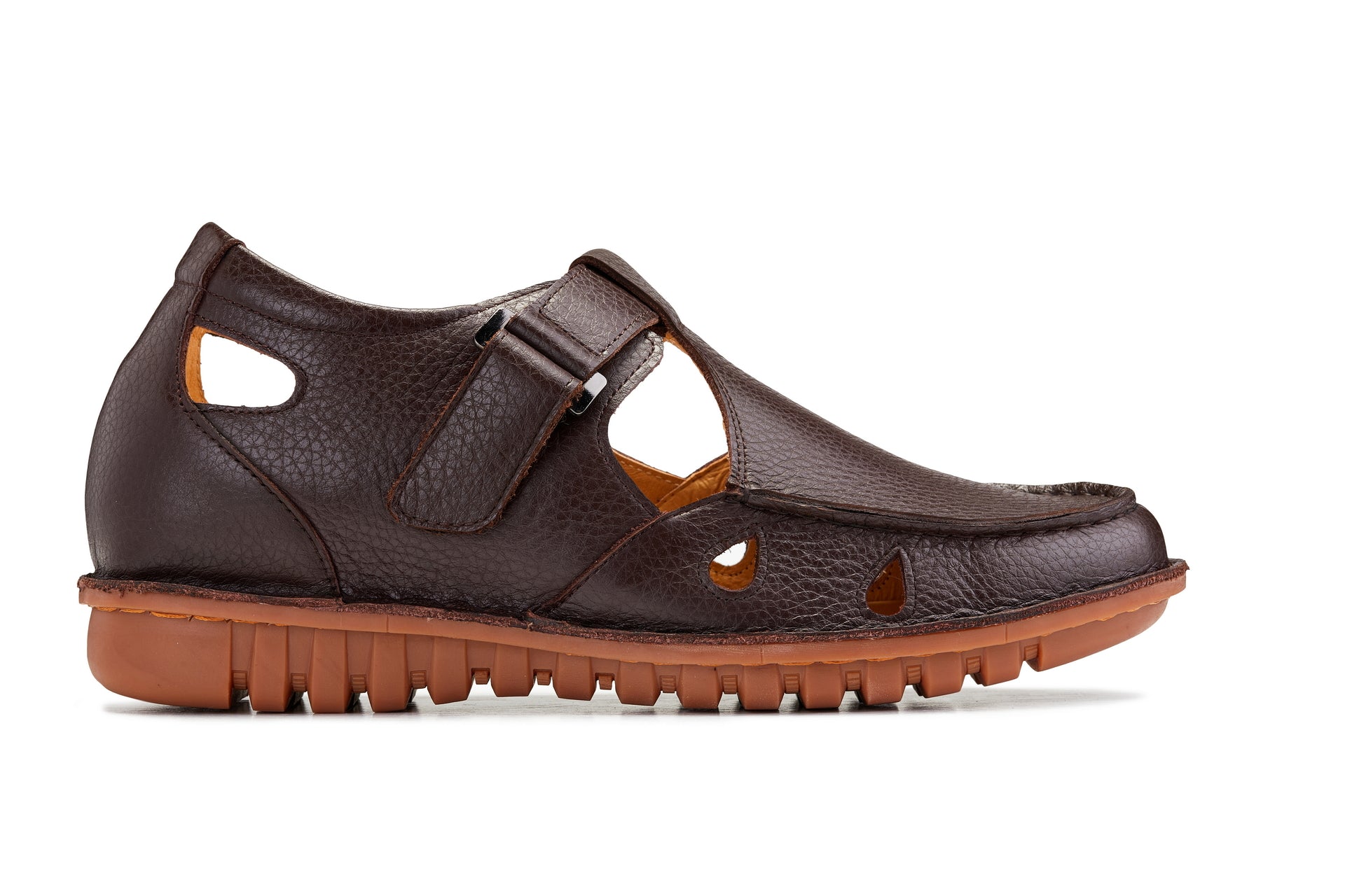 CALTO - K0752 - 2.8 Inches Taller (Coffee Brown) - Lightweight Casual Fisherman Sandal Tallmenshoes.com