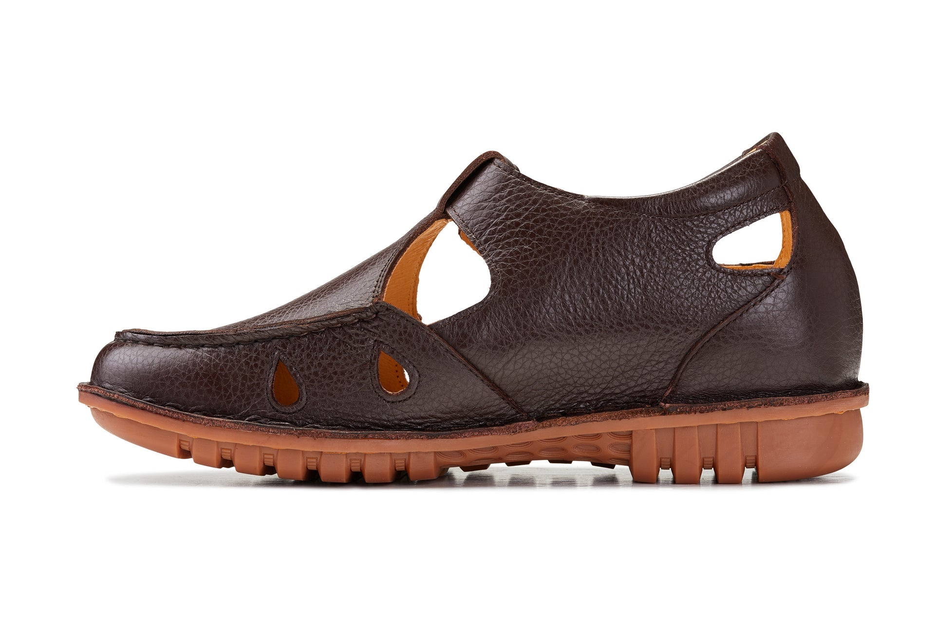 CALTO - K0752 - 2.8 Inches Taller (Coffee Brown) - Lightweight Casual Fisherman Sandal Tallmenshoes.com