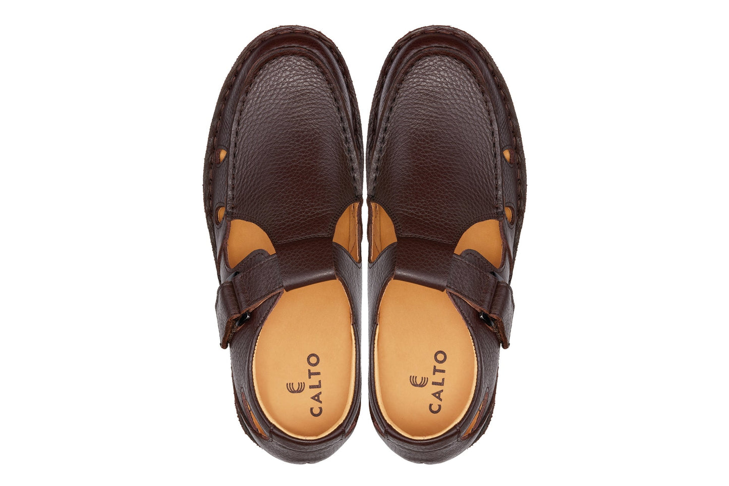 CALTO - K0752 - 2.8 Inches Taller (Coffee Brown) - Lightweight Casual Fisherman Sandal Tallmenshoes.com