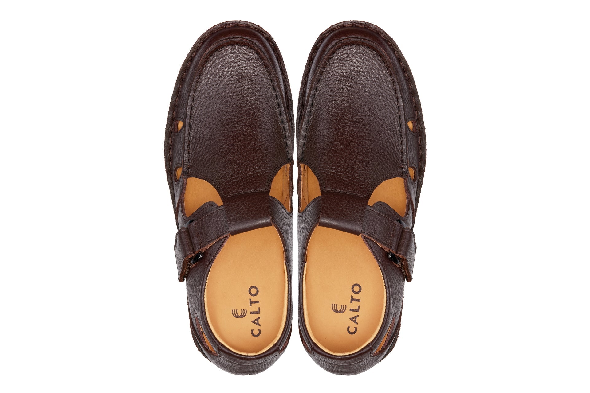 CALTO - K0752 - 2.8 Inches Taller (Coffee Brown) - Lightweight Casual Fisherman Sandal Tallmenshoes.com