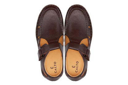 CALTO - K0752 - 2.8 Inches Taller (Coffee Brown) - Lightweight Casual Fisherman Sandal Tallmenshoes.com