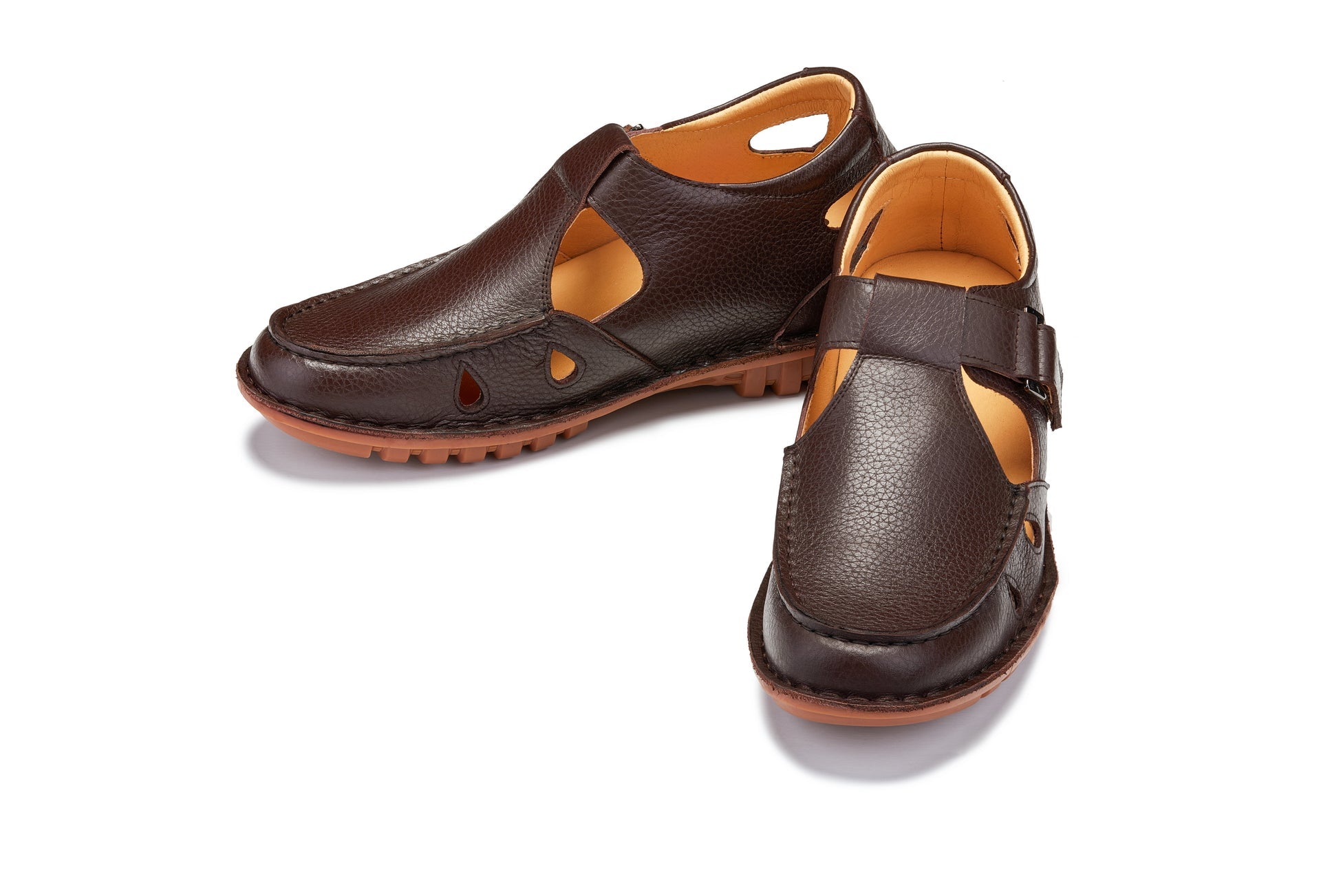 CALTO - K0752 - 2.8 Inches Taller (Coffee Brown) - Lightweight Casual Fisherman Sandal Tallmenshoes.com