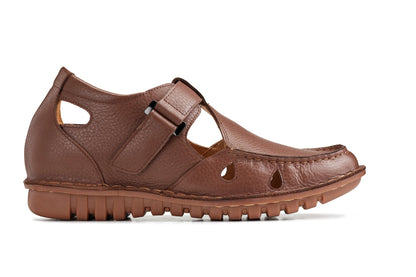 CALTO - K0753 - 2.8 Inches Taller (Camel Brown) - Lightweight Casual Fisherman Sandal Tallmenshoes.com