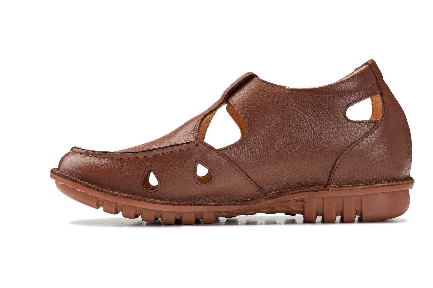 CALTO - K0753 - 2.8 Inches Taller (Camel Brown) - Lightweight Casual Fisherman Sandal Tallmenshoes.com