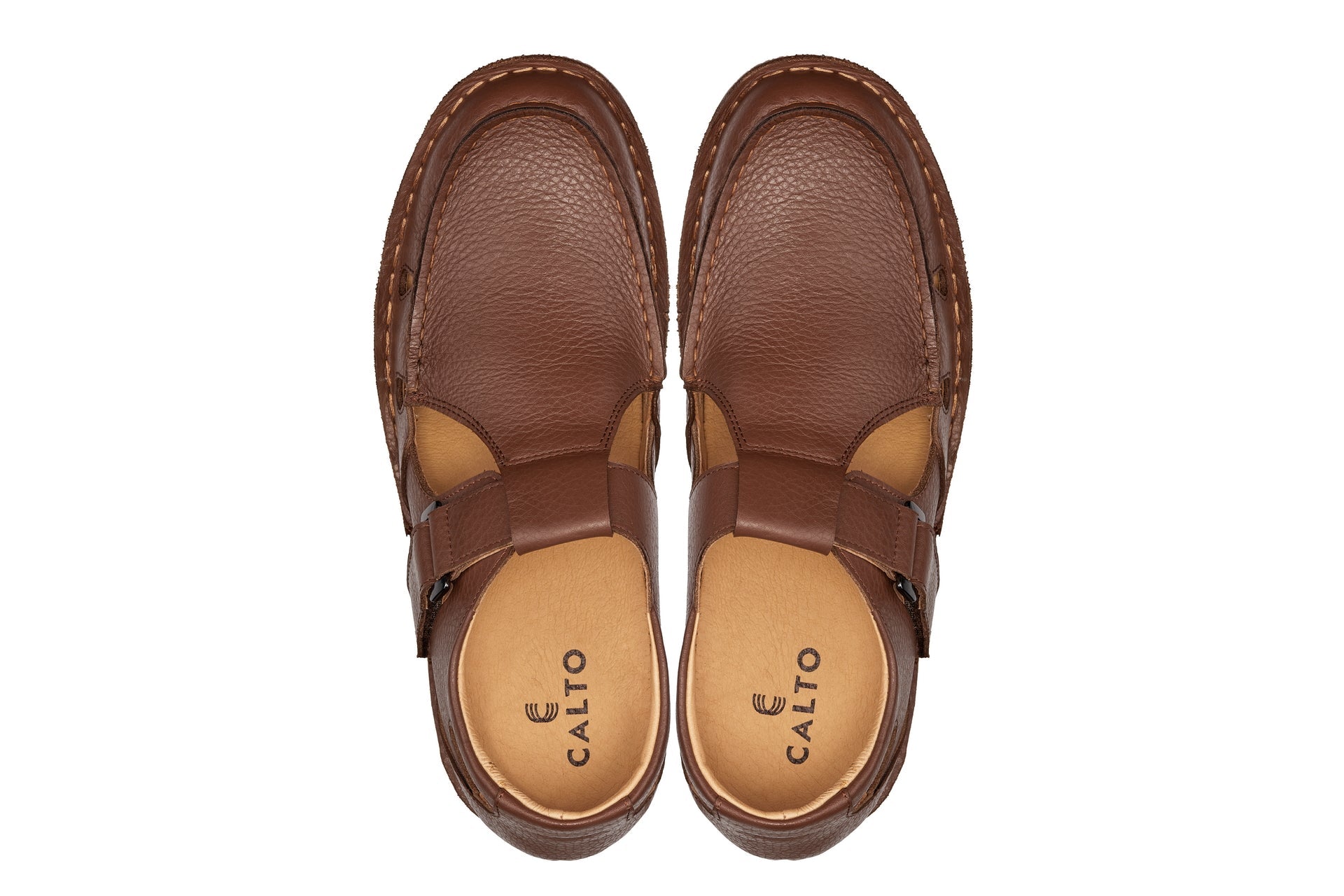 CALTO - K0753 - 2.8 Inches Taller (Camel Brown) - Lightweight Casual Fisherman Sandal Tallmenshoes.com