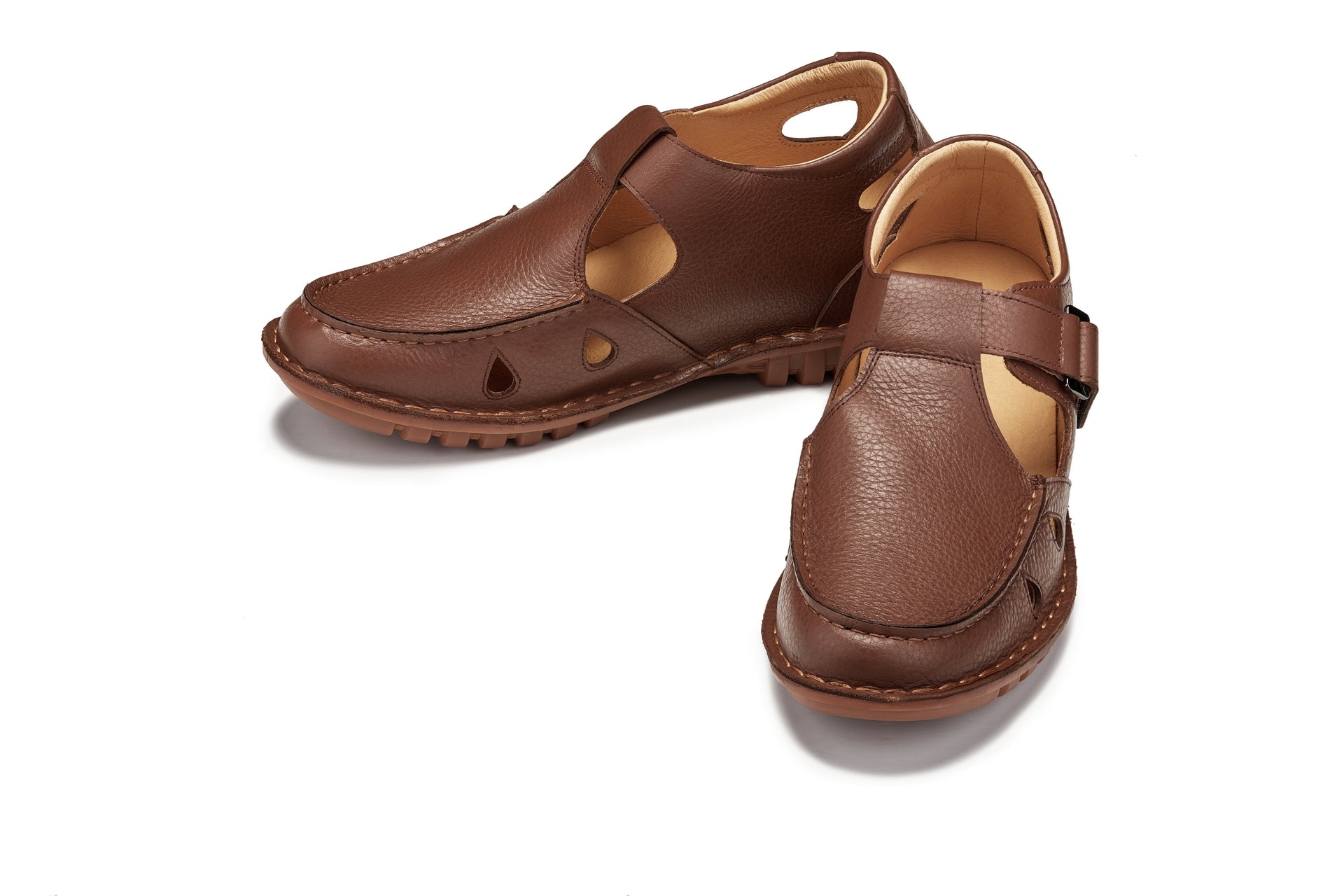 CALTO - K0753 - 2.8 Inches Taller (Camel Brown) - Lightweight Casual Fisherman Sandal Tallmenshoes.com