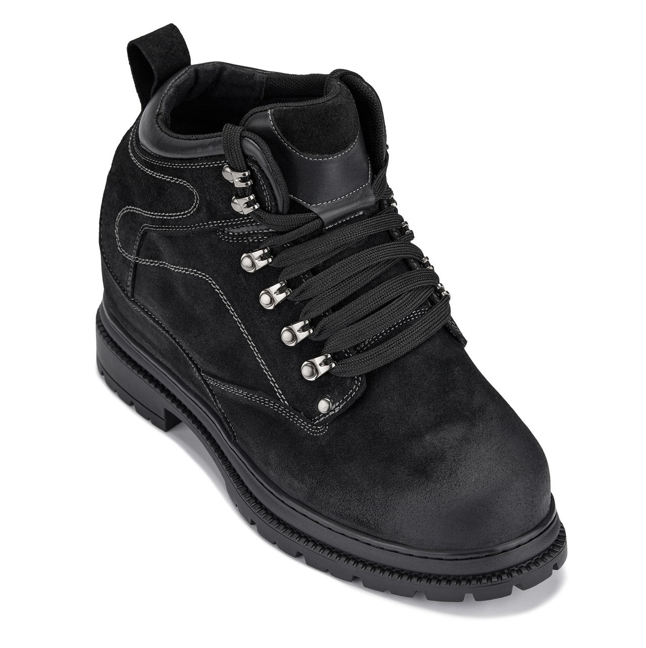 CALDEN 5.2" Taller Black Nubuck Height-Increasing Boots K881802 Tallmenshoes.com