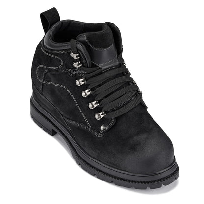 CALDEN 5.2" Taller Black Nubuck Height-Increasing Boots K881802 Tallmenshoes.com