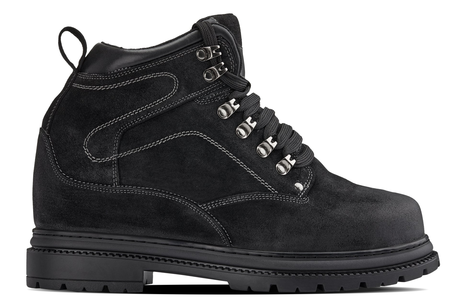 CALDEN 5.2" Taller Black Nubuck Height-Increasing Boots K881802 Tallmenshoes.com