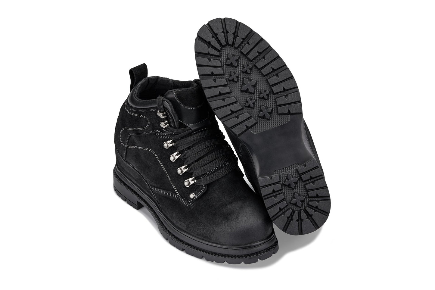 CALDEN 5.2" Taller Black Nubuck Height-Increasing Boots K881802 Tallmenshoes.com