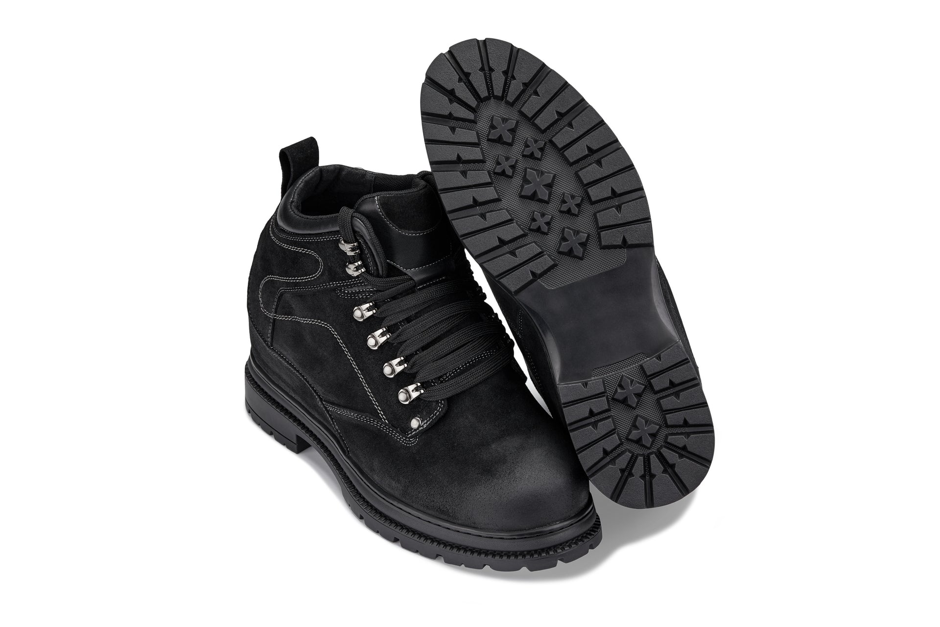 CALDEN 5.2" Taller Black Nubuck Height-Increasing Boots K881802 Tallmenshoes.com