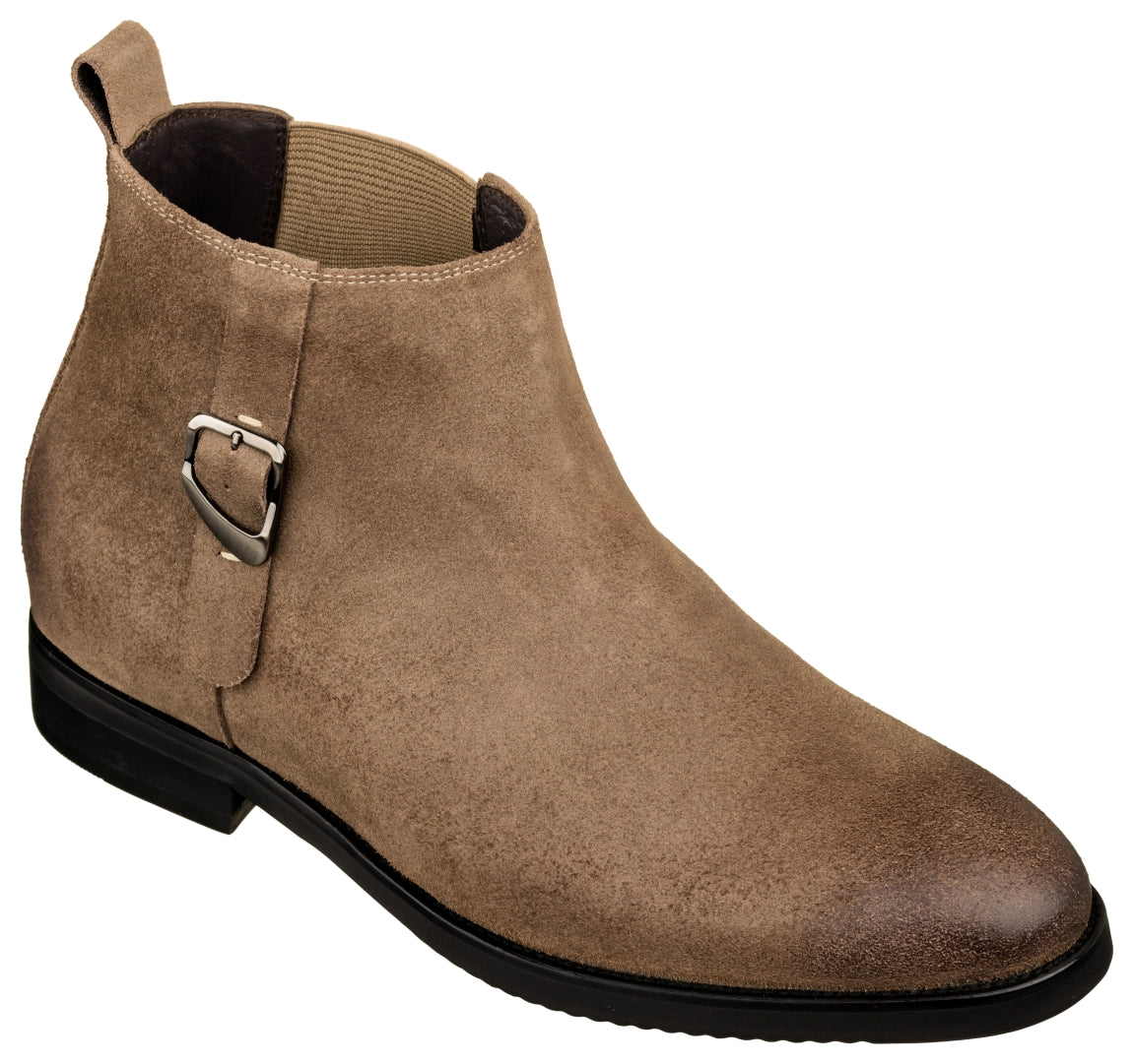TOTO - K92083 - 3 Inches Taller (Nubuck Coffee Brown) - Chelsea Ankle Boots Tallmenshoes.com