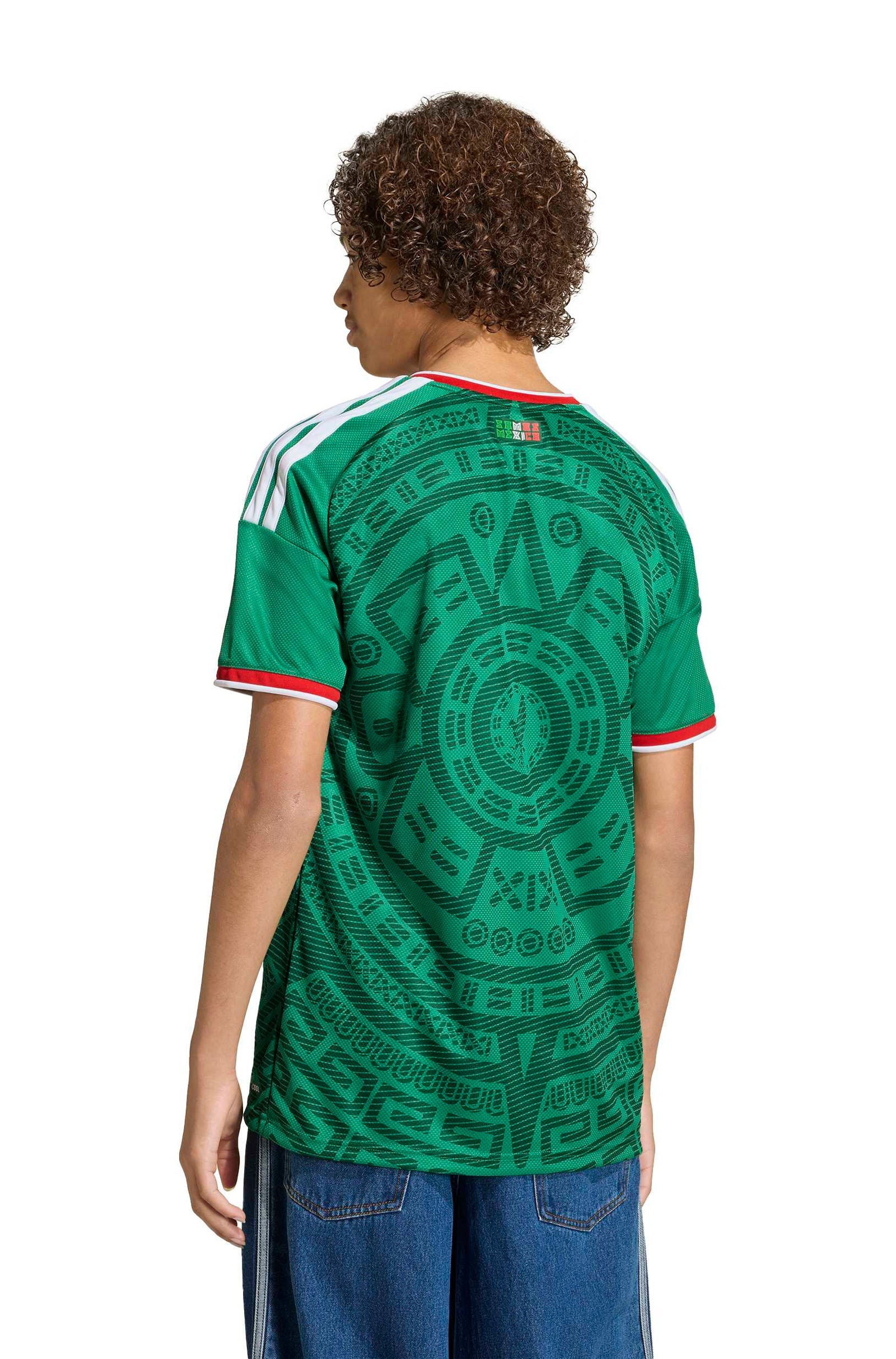 Adidas Kids Mexico 26 Home Kids Jersey - Green Denim Exchange