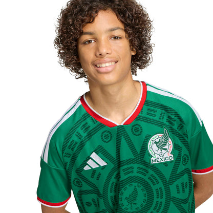 Adidas Kids Mexico 26 Home Kids Jersey - Green Denim Exchange