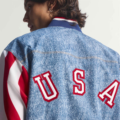 Adidas Mens Denim Graphic Track Jacket - Blue Denim Exchange