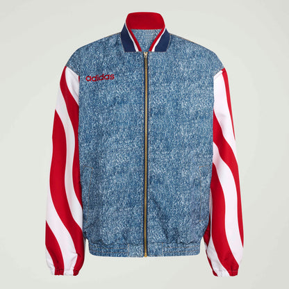 Adidas Mens Denim Graphic Track Jacket - Blue Denim Exchange