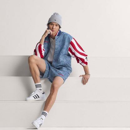 Adidas Mens Denim Graphic Track Jacket - Blue Denim Exchange