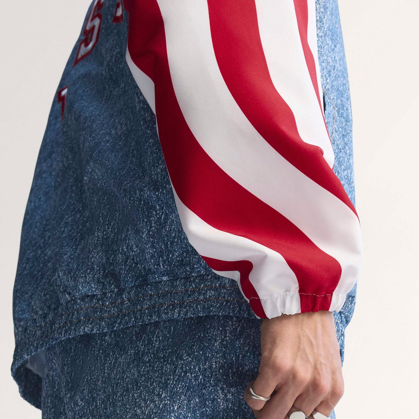 Adidas Mens Denim Graphic Track Jacket - Blue Denim Exchange