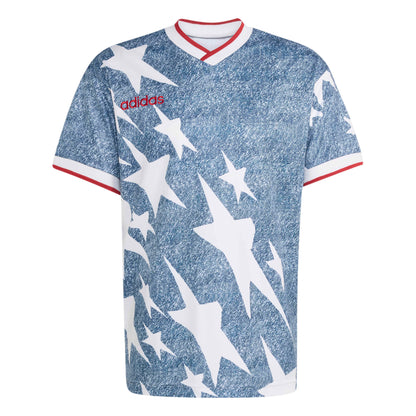 Adidas Mens Denim Graphic Jersey - Blue Denim Exchange