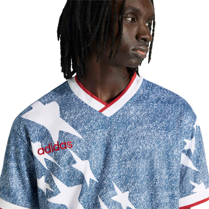 Adidas Mens Denim Graphic Jersey - Blue Denim Exchange