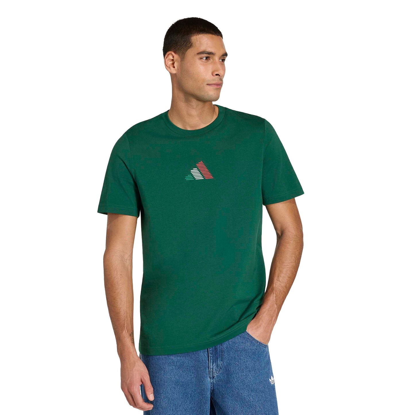 Adidas Mens Mexico Azteca Tee - Dark Green Denim Exchange