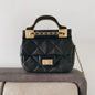 Sheepskin Leather Lozenge Chain Messenger Bag