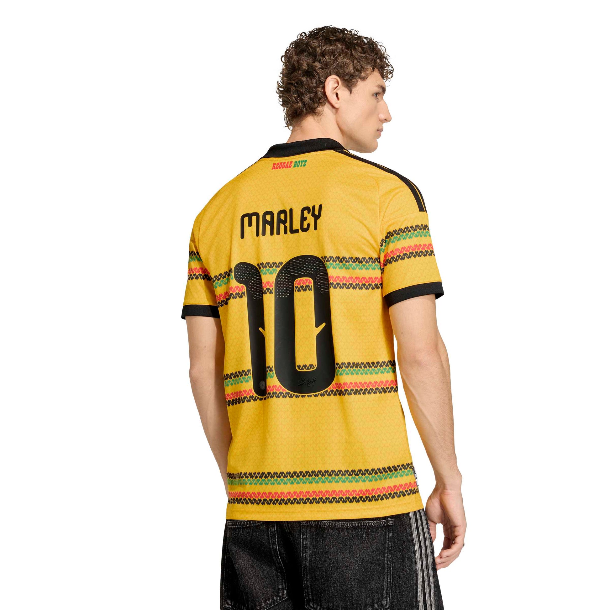 Adidas Mens Jamaica 26 x Bob Marley Home Jersey - Gold Denim Exchange