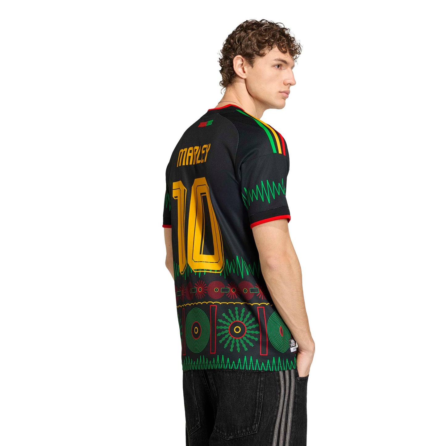 Adidas Mens Jamaica 26 x Bob Marley Away Jersey - Black Denim Exchange