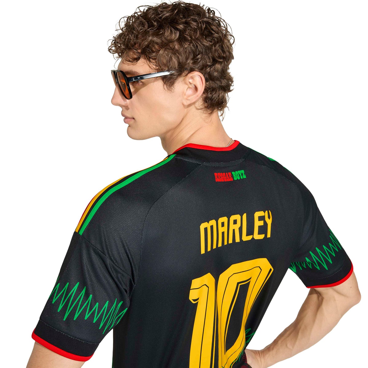 Adidas Mens Jamaica 26 x Bob Marley Away Jersey - Black Denim Exchange