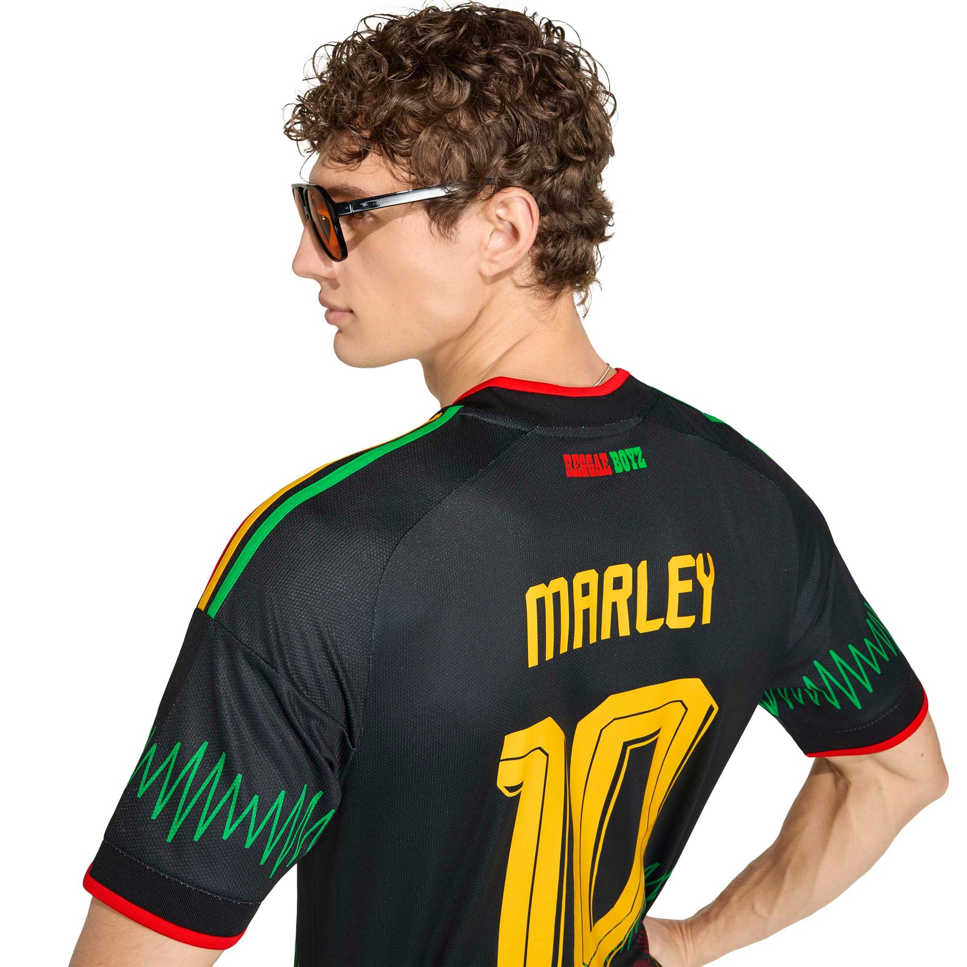 Adidas Mens Jamaica 26 x Bob Marley Away Jersey - Black Denim Exchange
