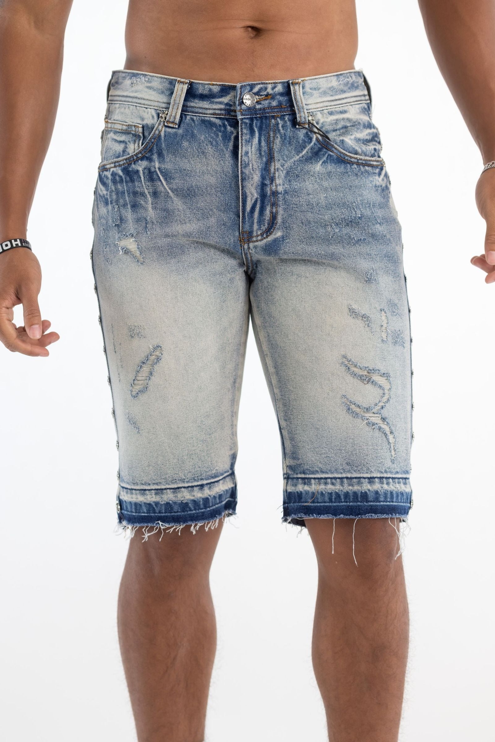Kindred Premium Stud Shorts - Blue Denim Exchange