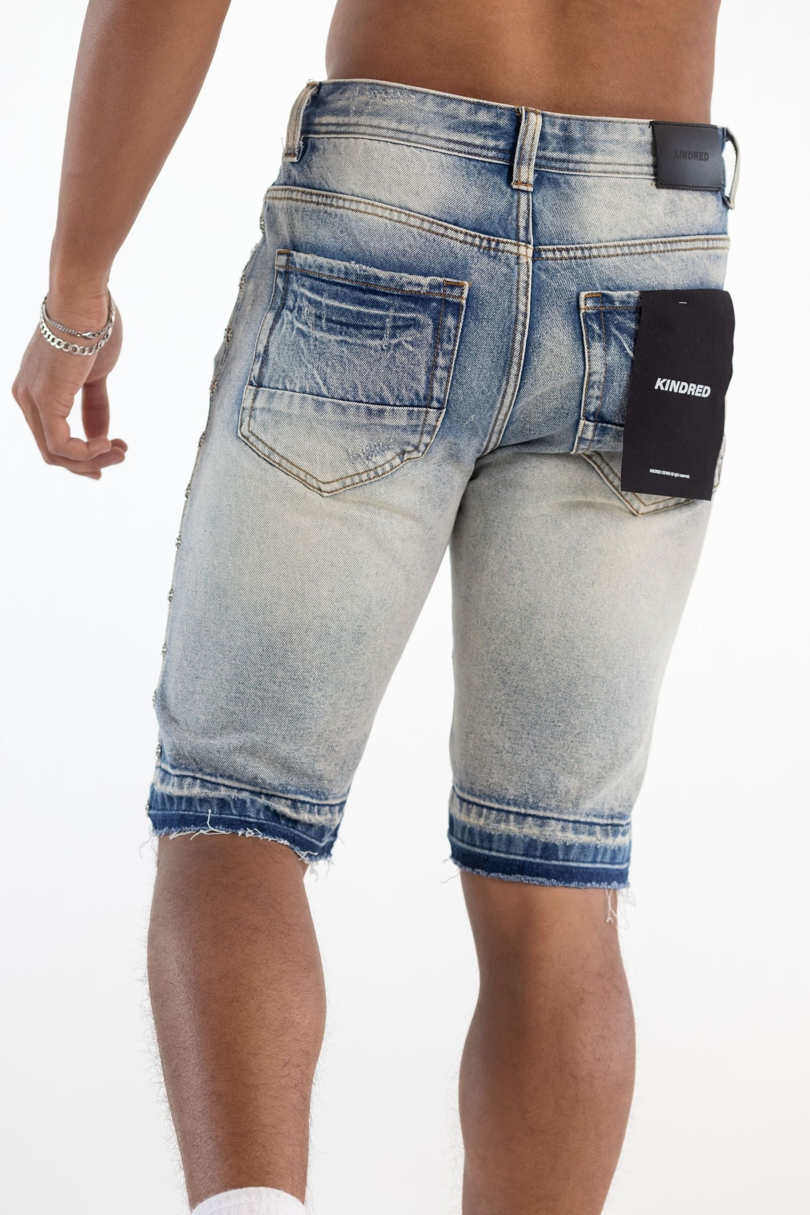 Kindred Premium Stud Shorts - Blue Denim Exchange