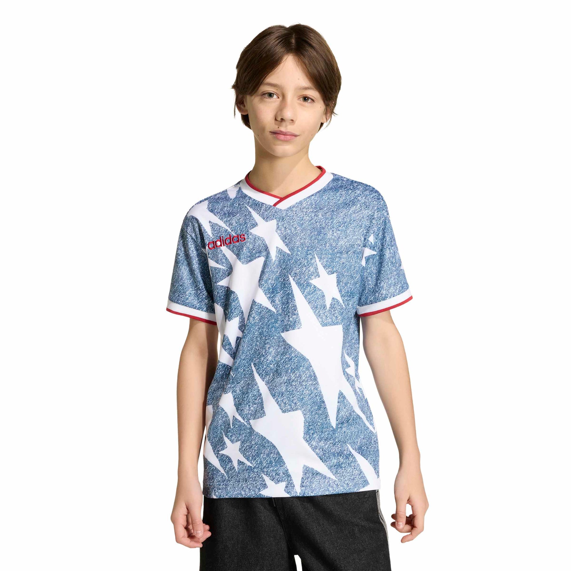 Adidas Kids Denim Graphic Jersey - Blue Denim Exchange